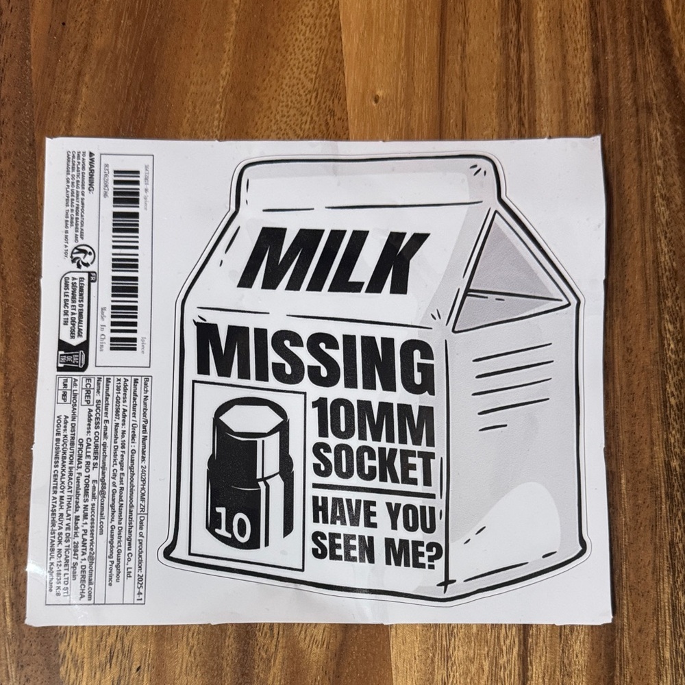 Missing 10mm Socket Sticker Decal